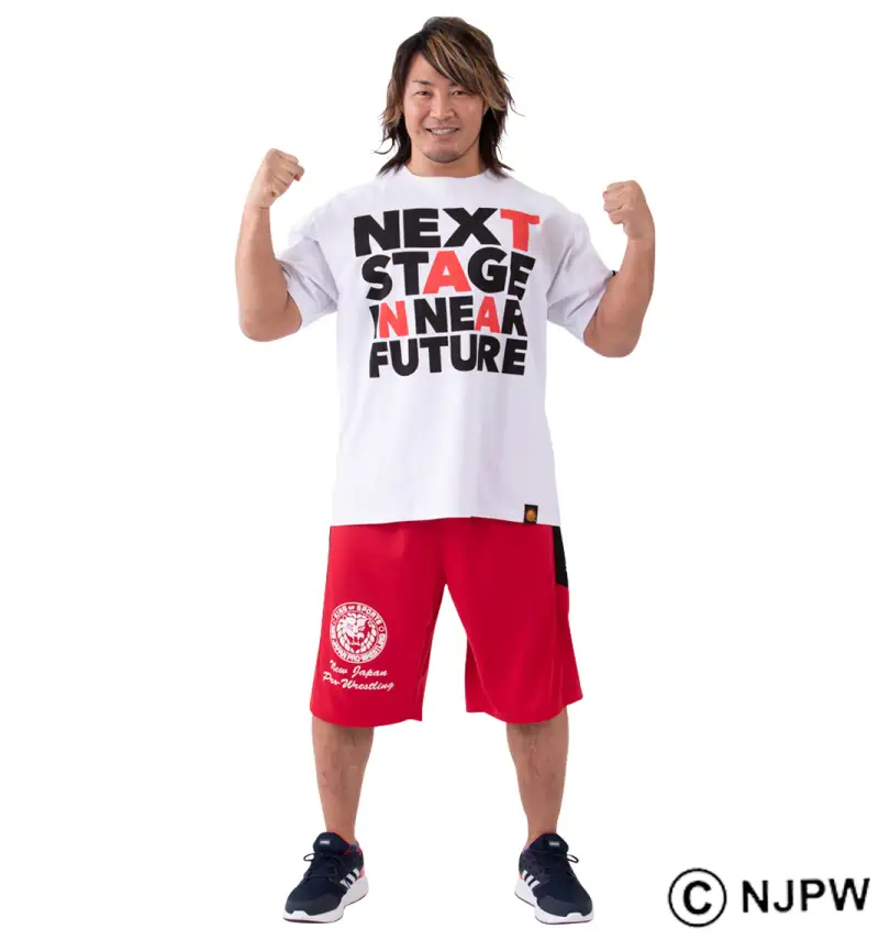 NJPW 棚橋弘至「NEXT STAGE IN NEAR FUTURE」半袖Tシャツ | Japanese